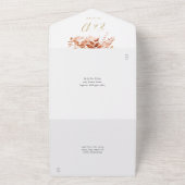 Herfst Bloemrijke Elegante Gouden Bruiloft All In One Uitnodiging (Buitenkant)