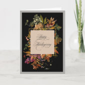 Herfst Bloemrijke Elegante Script Thanksgiving Feestdagen Kaart (Voorkant)