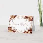 Herfst bloemrijke frame kaart met warme wensen (Voorkant)