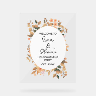Herfst Bloemrijke Housewarming Feest Ingang Welkom Acryl Bord