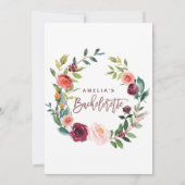 Herfst Bloemrijke Roze Gouden Licht Bachelorette F Kaart (Achterkant)