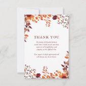 Herfst Bloemrijke Viering Van Het Leven Foto Funer Bedankkaart (Voorkant)