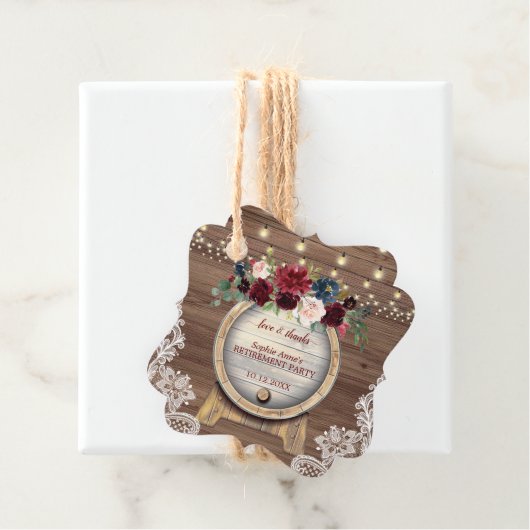 Herfst Bloemrijke Wijnvat Wijngaard Pensioenfeest Bedankjes Labels (In situ)