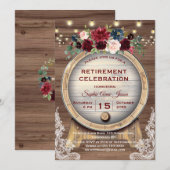 Herfst Bloemrijke Wijnvat Wijngaard Pensioenfeest Kaart (Voorkant / Achterkant)