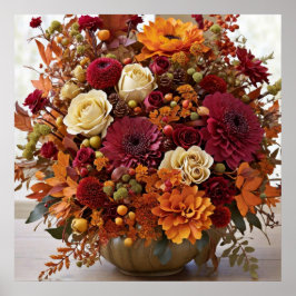 Herfst bloemschikken poster