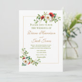 Herfst Bloemschildering Waterverf Bruiloft Kaart (Staand voorkant)