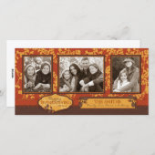 Herfst bloemstengels in warme herfsttinten feestdagenkaart (Voorkant / Achterkant)