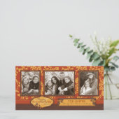 Herfst bloemstengels in warme herfsttinten feestdagenkaart (Staand voorkant)