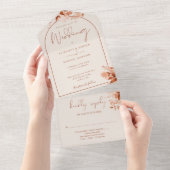 Herfst Bloemstuk Bruiloft All In One Uitnodiging (Afscheurbaar)