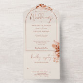 Herfst Bloemstuk Bruiloft All In One Uitnodiging (Binnen)