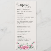 Herfst Bloemstuk Bruiloftsmenu Menu (Voorkant)