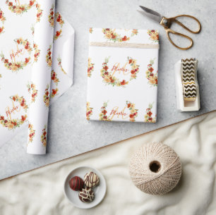 Herfst bloemstuk gepersonaliseerd cadeaupapier