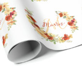 Herfst bloemstuk gepersonaliseerd cadeaupapier (Rol Hoek)