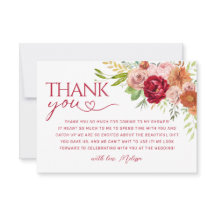 Herfst bloemstuk, Marsala Bloem Bedankkaart 