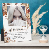 Herfst bloemstuk met foto als aandenken fotoplaat (Zijkant)