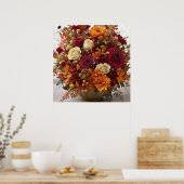 Herfst Bloemstuk Poster (Keuken)