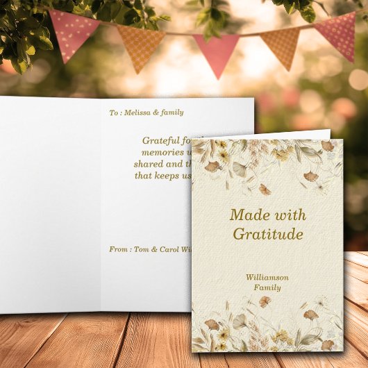 Herfst Bloemstuk Thanksgiving Personaliseren Kaart