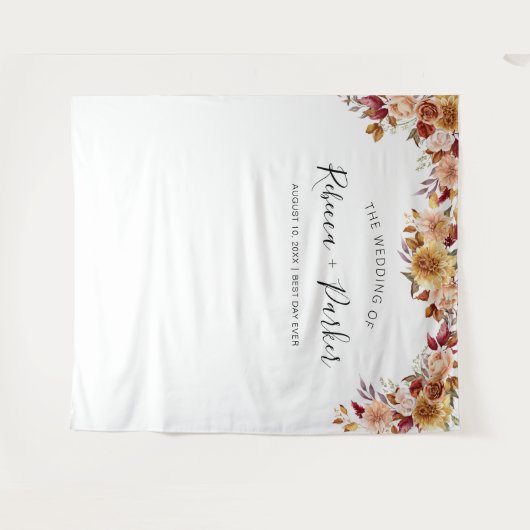 Herfst bloemstuk TROUW Achtergrond Fotohokje Wandkleed (Voorkant (horizontaal))