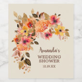 Herfst Bloemstuk Wijn Etiket (Enkel label)