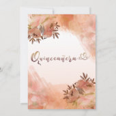 Herfst bloesem blozen cantaloupe waterverf kweepee kaart (Achterkant)
