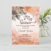 Herfst bloesem blozen cantaloupe waterverf kweepee kaart (Staand voorkant)