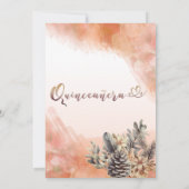 Herfst bloesem blozen cantaloupe waterverf kweepee kaart (Achterkant)