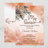 Herfst bloesem blozen cantaloupe waterverf kweepee kaart (Voorkant / Achterkant)