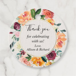 Herfst bloesem bordeaux blos roze waterverf bedankjes labels