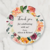 Herfst bloesem bordeaux blos roze waterverf bedankjes labels (Voorkant)