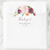 Herfst bloesem roze bordeaux gunst dank u ronde sticker (Tas)