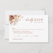 Herfst bloesems van liefde bruiloft RSVP kaartje (Voorkant)