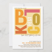Herfst Blok Fest Retro Type Wijk Evenement Kaart (Voorkant)
