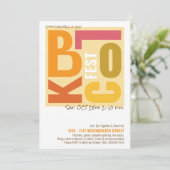 Herfst Blok Fest Retro Type Wijk Evenement Kaart (Staand voorkant)