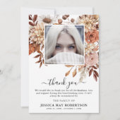 Herfst Bloom Foto Memorial Funeral Bedankkaart (Voorkant)