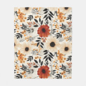 Herfst Bloom Garden Bloemenpatroon Fleece Deken (Voorkant)
