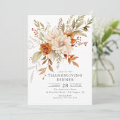 Herfst Bloom Thanksgiving Diner Kaart (Staand voorkant)