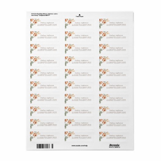 Herfst Blooms Elegant Waterverf Etiket (Full Sheet)