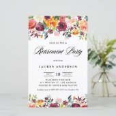 Herfst Blooms Garland Retirement Party Uitnodiging (Staand voorkant)