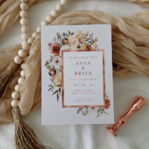 Herfst Blooms Roos Folie bruiloft Kaart A200