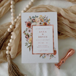 Herfst Blooms Roos Folie bruiloft Kaart A200