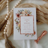 Herfst Blooms Roos Folie bruiloft Kaart A200