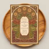 Herfst Blossom Art Nouveau huwelijksuitnodiging Kaart