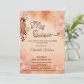 Herfst blozen blozen oranje waterverf kweepeer kaart (Staand voorkant)