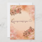 Herfst blozen blozen oranje waterverf kweepeer kaart (Achterkant)