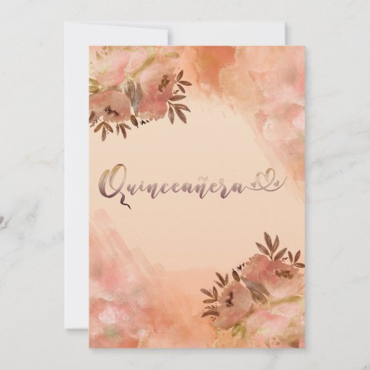 Herfst blozen blozen oranje waterverf kweepeer kaart (Achterkant)