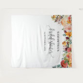 Herfst blozen bordeaux oranje bloem feest achtergr wandkleed (Voorkant (horizontaal))