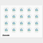 Herfst Blue Pumpkin Baby shower Boy Ronde Sticker (Vel)