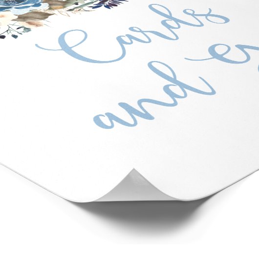 Herfst Blue Pumpkin Boy Shower Cards and Gifts Poster (Hoek)