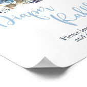 Herfst Blue Pumpkin Boy Shower Diaper Raffle Sign Poster (Hoek)