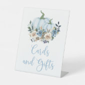 Herfst Blue Pumpkin Boy Shower-kaarten en Gifts Pe Reclamebord Met Voetstuk (Voorkant)